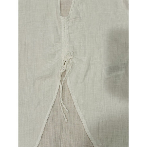 ROXY NEW Sun & Limonade Gauz Tie-Front Swim Ruched Dress Cover-Up White Sz S $60 - Picture 10 of 12
